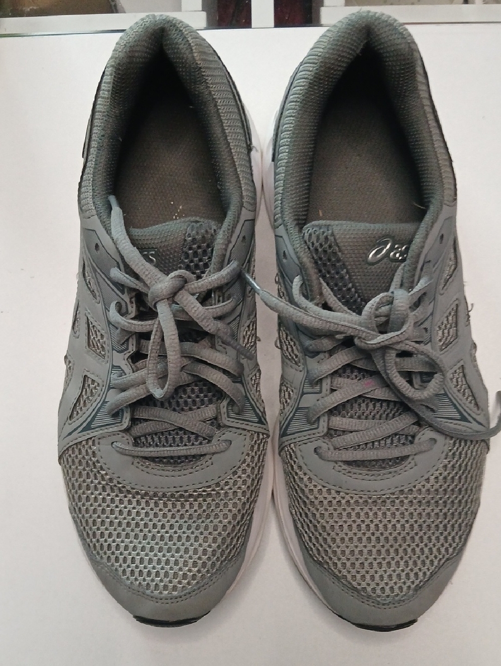 ASICS Light Gray Mesh Athletic Sneakers